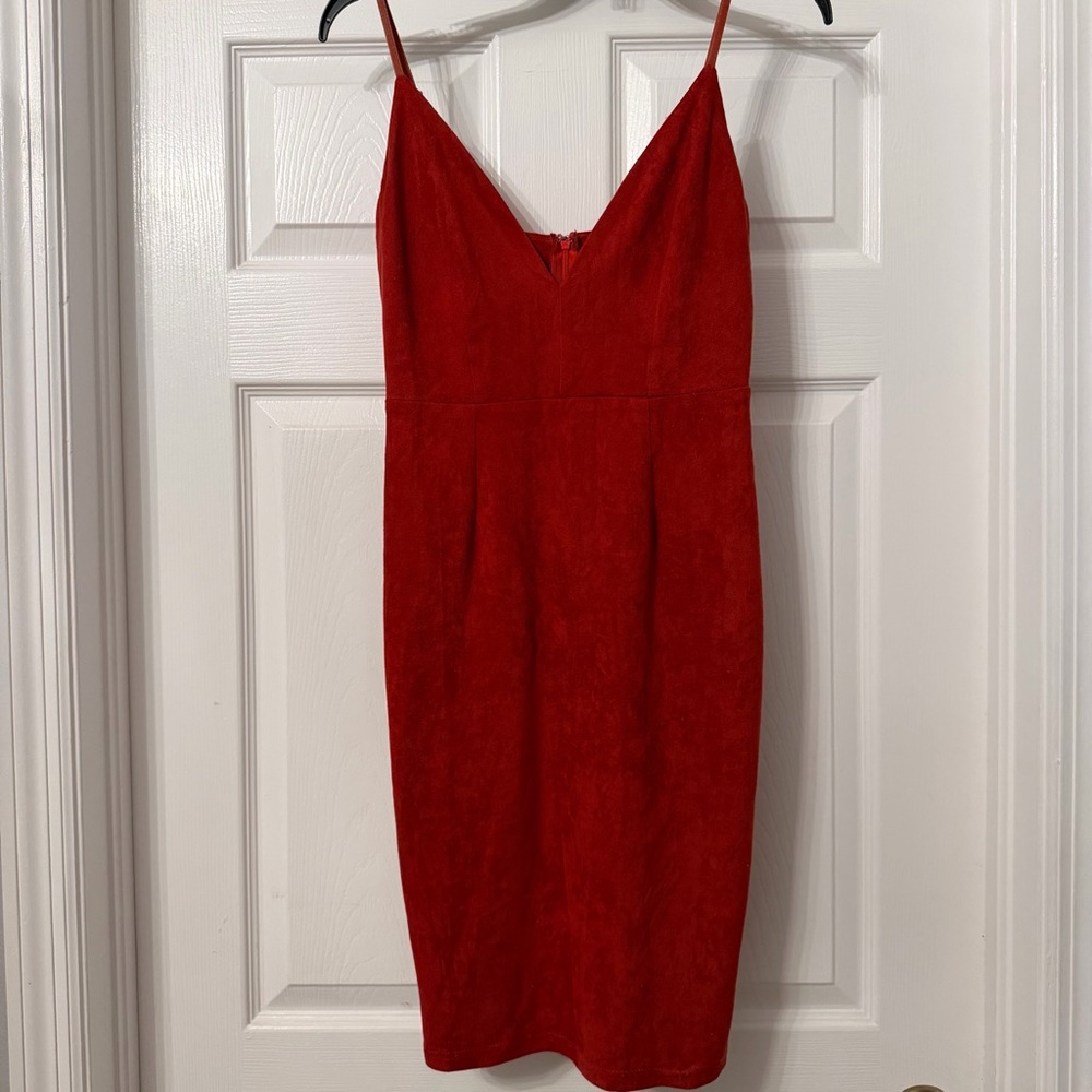 LF Red Suede Mini Dress